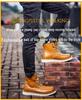 Unisex Carter Martin Leather Work Boots - British Style, High-Top, Yellow, Short Ankle Boots for Autumn and Winter.