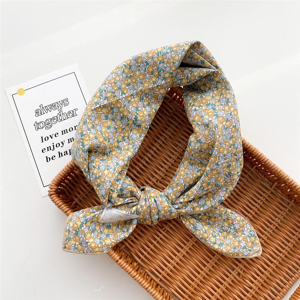 

63*63см Хлопковые банданы с цветочным принтом Квадратный шарф Женский Девочки Повязка на голову Аксессуары Носовой платок Шейный платок Платок для волос