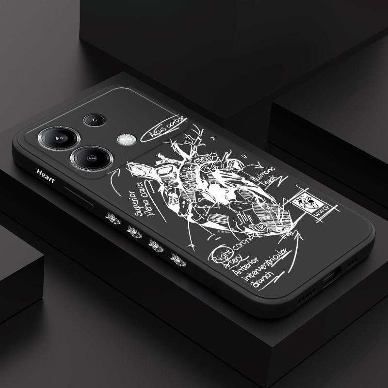 Schets Hart Telefoonhoesje Voor Xiaomi Poco X6 F6 M6 M5 M5S F5 X5 F4 X4 M4 F3 M3 X3 Pro 4G 5G GT Siliconen Cover