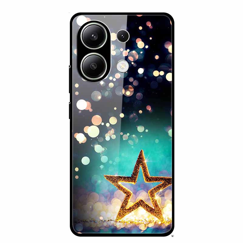 Glass Back Cover For Xiaomi Redmi Note 13 Case Note13 Pro Coque Hard Tempered Glass Case For Redmi Note 13 Pro Case Soft Bumper