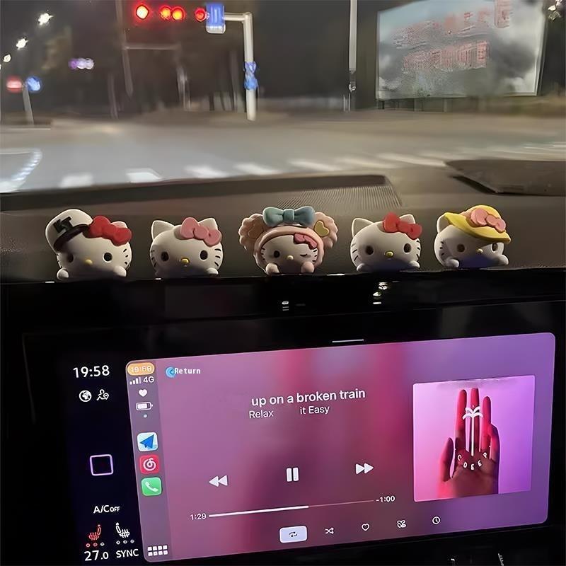 1 Set Ornamenti Kawaii Hello Kitty 3D Carino Auto Impermeabili Rimovibili Cartoni Animati Anime Adesivi Veicolo Per Berlina Suv Camion Regalo Ragazza