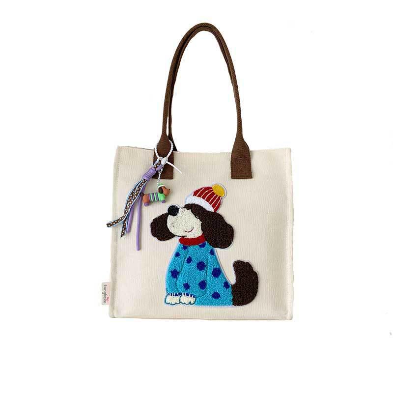 Korean Lazy Style Large Canvas Tote Bag - Fashionable, Versatile, High-End Women's Commuter Shoulder Bag