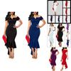 Elegant 2023 Autumn Fashion Women's V Neck Off Shoulder Short Sleeve A Line Dress