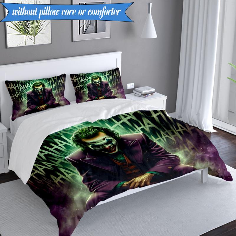 3PCS Clown Bedding Set Duvet Cover Closure Includes 1 Duvet Cover & 2 Pillowcases for All Seasons Bedroom Decor Christmas Fan gifts