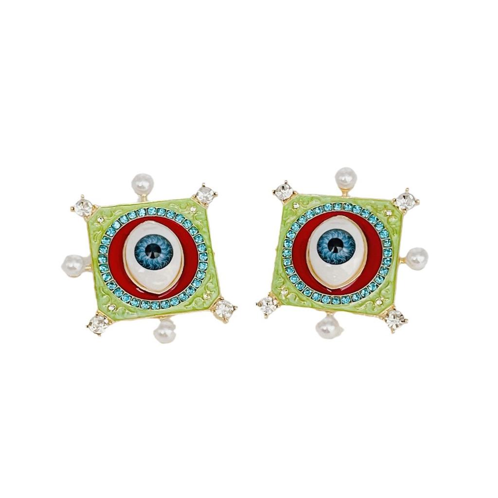 New Medieval Western Devil'S Eye Hot Sale Enamel Blue Eye Temperament Earrings Niche Earrings Women