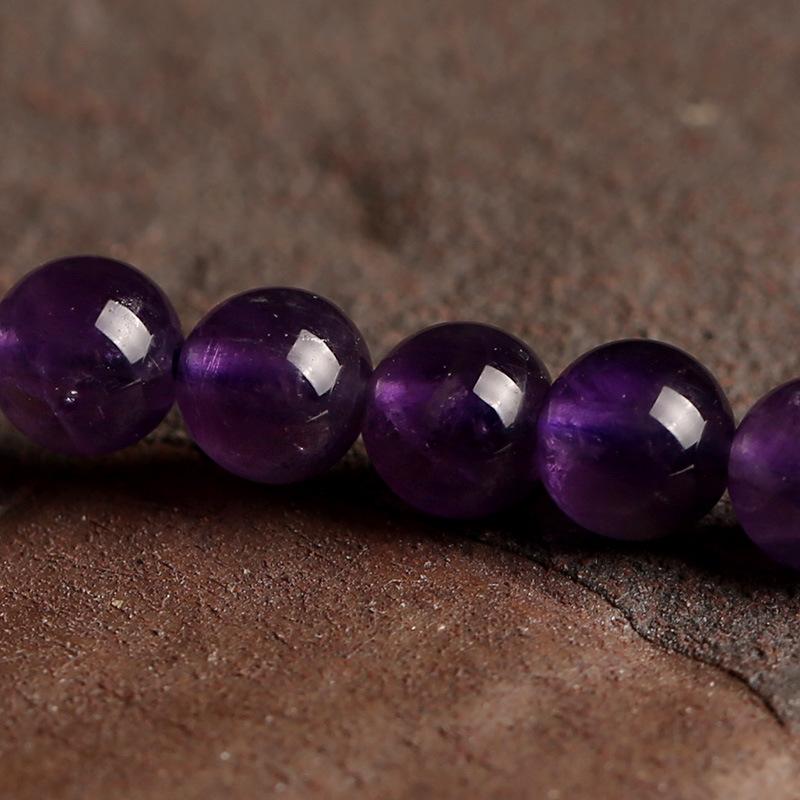 Premium Uruguay Amethyst Triple-Wrap Stacking Bracelet | Long Boho-Chic Meditation Prayer Beads Spiritual Tranquility Gift