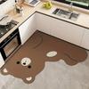 Cute Panda Kitchen Floor Mat - Water Absorbing and Drying Quickly - Irregular L-Shaped Carpet for Home Decoration