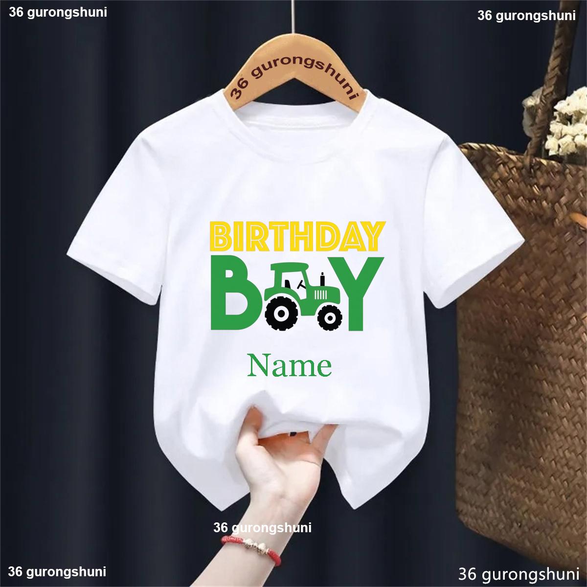 Funny Green Tractor Truck Print Boys Birthday TShirt Brother of the Birthday Boy Family Boys Birthday Party Clothes Kids Gift 100