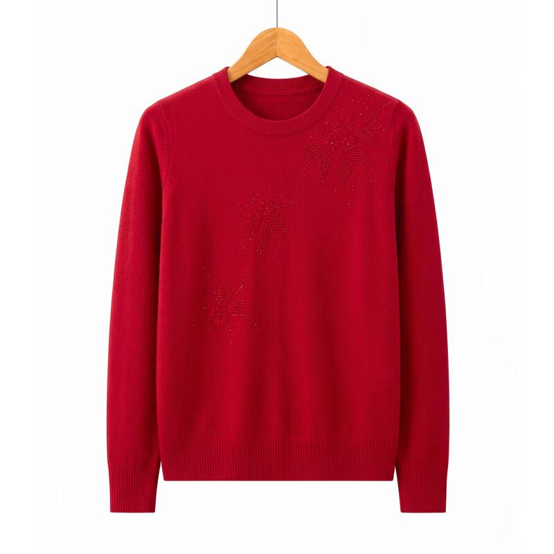 Hodo Women's Floral Embroidered Pullover Sweater