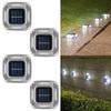 4 PCS Waterproof Garden Light 8 LED Deck Light Warning Light Solar Ground Lights  Walkway
