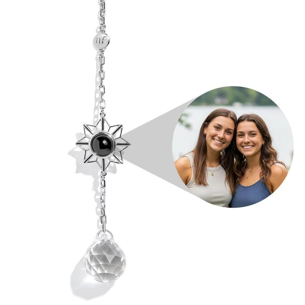 10mm Sunflower Pendant with 'I Love You' Projection in 100 Languages – Perfect for Thanksgiving & Christmas Gifts