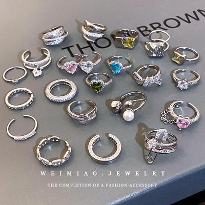 Zirkon Herz Doppellagiger Offener Ring - Luxuriöses Nischendesign für den Zeigefinger
