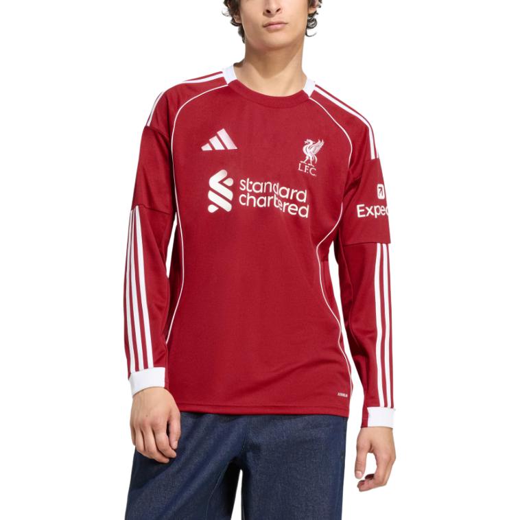 adidas Spedizione Gratuita con adiClub Liverpool Fc Maglia da Casa a Maniche Lunghe 25/26 JV6456