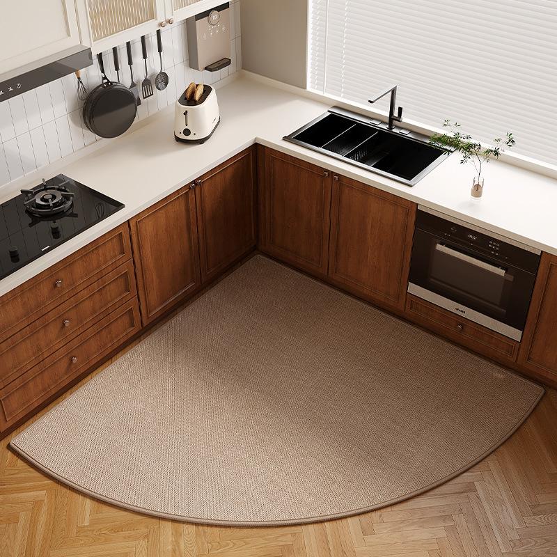 Кухонный коврик, Водопоглощающий Маслопоглощающий Ковер, Бытовой Веерообразный Дверной Коврик, Грязеотталкивающий Дверной Противоскользящий Коврик для Ног, Тканый Коврик 90x90cm