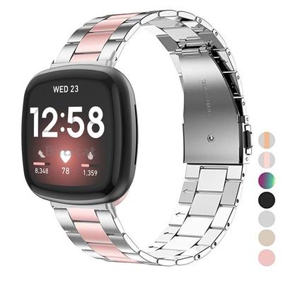 Fitbit Versa 4/Sense 2 İçin Watchband Metal Kayış Fitbit Versa 3 2 İçin Kayış Klasik Bilezik Yedek Bileklik Aksesuarları
