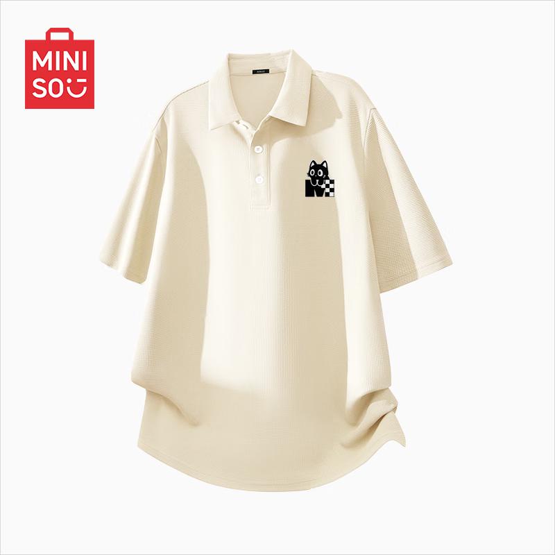 MINISO Men s Premium Waffle Grid Polo Shirt XL