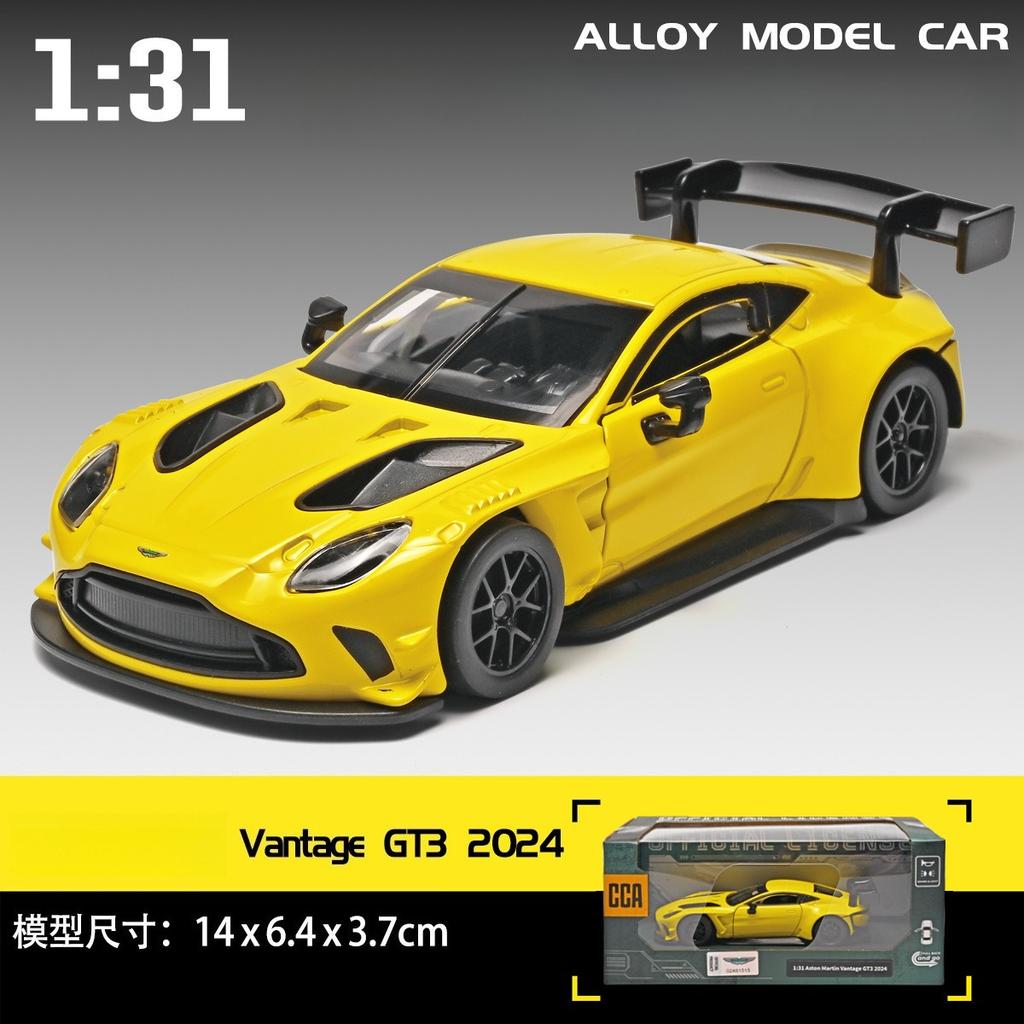 1:31 Vantage GT3 2025 Alloy Sports Car Model Diecasts Metal Toy Car Model Collection Sound Light Simulation Childrens Gifs