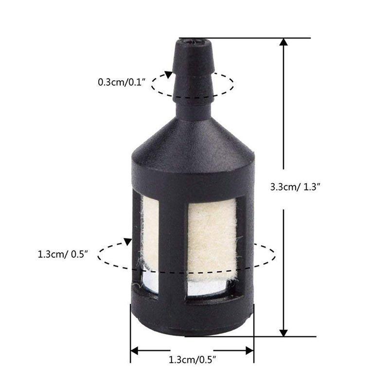 A96I-5 Feet 3 Sizes Fuel Line Hose With Snap In Bulb, Pouland Bulb, Fuel Filter Fit For Zama Stihl Poulan Weedeater Craftsman Hu