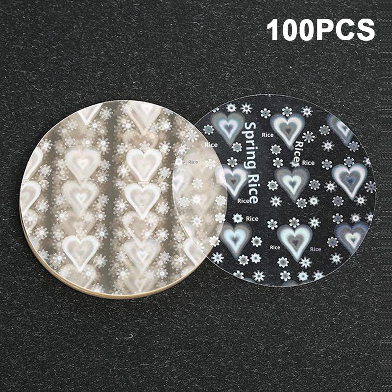 100pcs Transparent Badge Film Clear Laser Star Pattern Badge Protective Film Covers For Button Badge Maker Part Tools