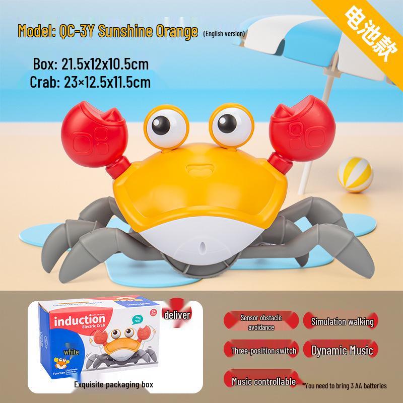 Cross-Border Children's Electric Crawling Crab Toy with Obstacle Avoidance