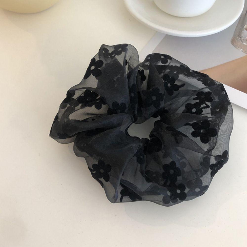 Cloth Women Hair Ties Flowers Mesh  Scrunchies Elastic Hair Bands Korean Style Hair Rope