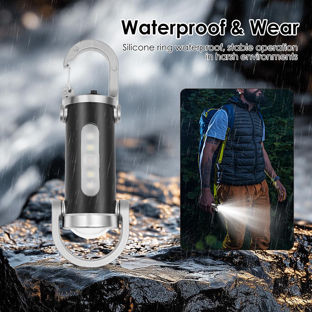 6Pcs Portable Keychain Flashlight Rechargeable Waterproof Mini Keychain Flashlight Phone Charger with 7 Light Mode for Outdoor