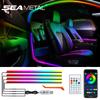 SEAMETAL Car Door Frame Ambient Light LED Symphony RGB Atmosphere Decoration Lamp App Control USB Plug Acrylic Strip for SUV Car