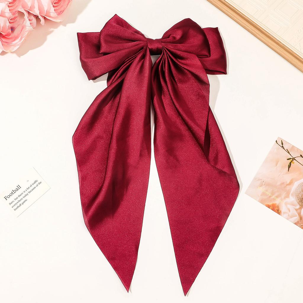 Elegant Bow Barrettes Women Temperament Ponytail Hairpin Hair Clip Girls Black Red Big Ribbon Hair Clip Fashion Hair Accessories
