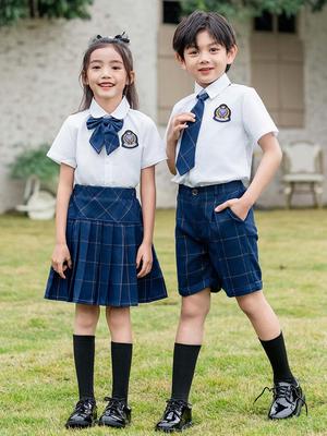 Britischer College-Stil Kindergarten- & Grundschuluniform-Set: Frühlings-/Herbstanzug für Jungen & Mädchen, dreiteilig.