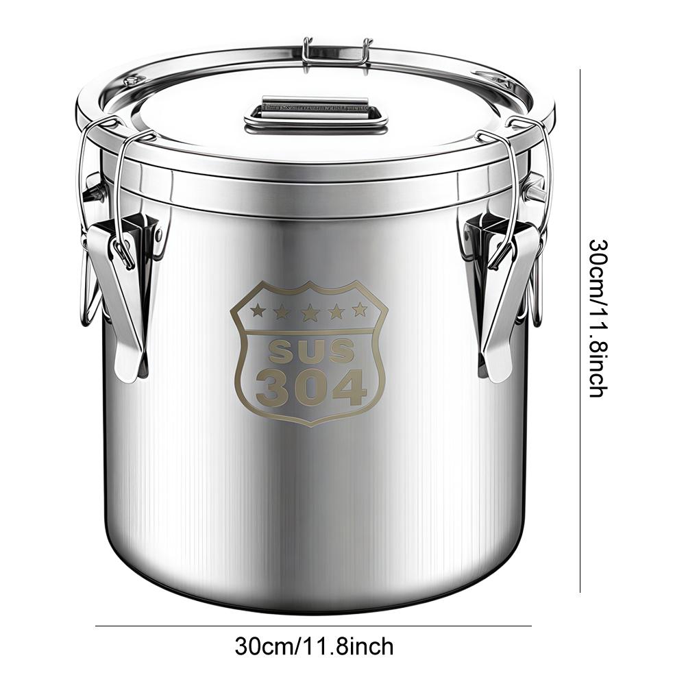 6/12/21L luftdichter Edelstahlbehälter mit Dichtdeckel Getreide Reis Öl Milch Aufbewahrungseimer Haushaltsküche Lebensmittelaufbewahrungsbehälter