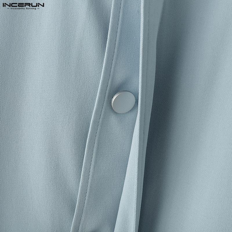 INCERUN Spring Men Casual Lapel Long Sleeve Buttons Up Cargo Jackets Coats