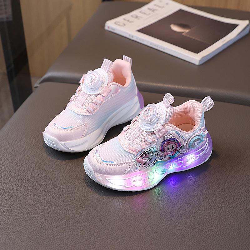 Girls' 2025 Spring Mesh Velcro Sneakers - Small & Medium Sizes