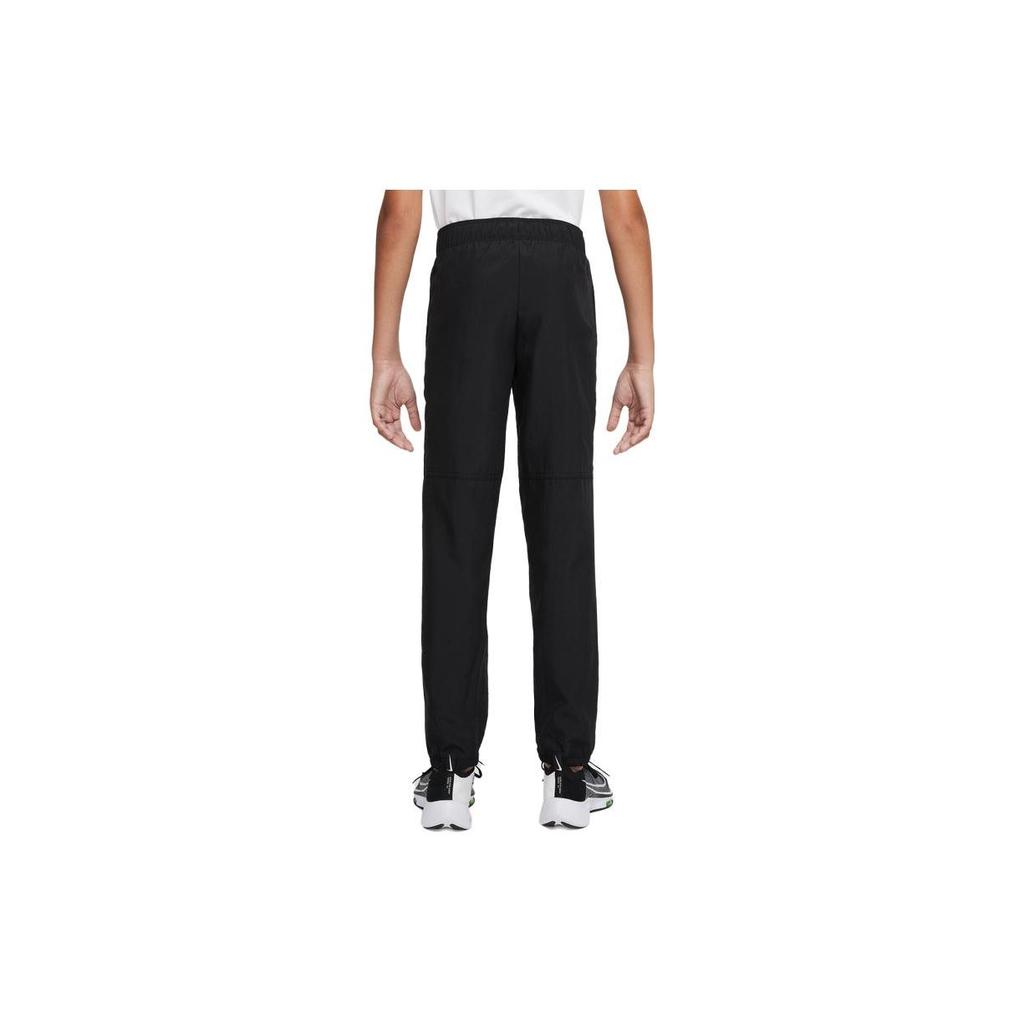 Nike Kids Logo Solid Color Elastic Waist Knitted Sports Pants Kids Bottoms Black DD5056-010
