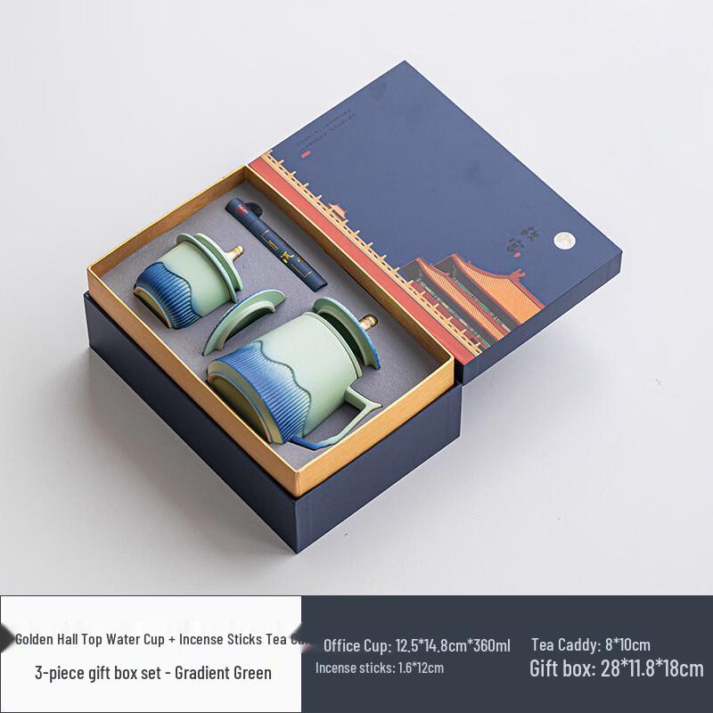 Palace Museum Gradient Mug Gift Set Cup + Tea Caddy + Incense