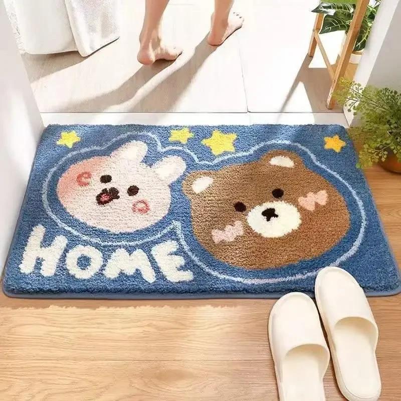 Super Soft Cartoon Plush Floor Mat Wear-resistant Water-absorbing Carpet Bathroom Water-absorbing Non-slip Floor Mat Home