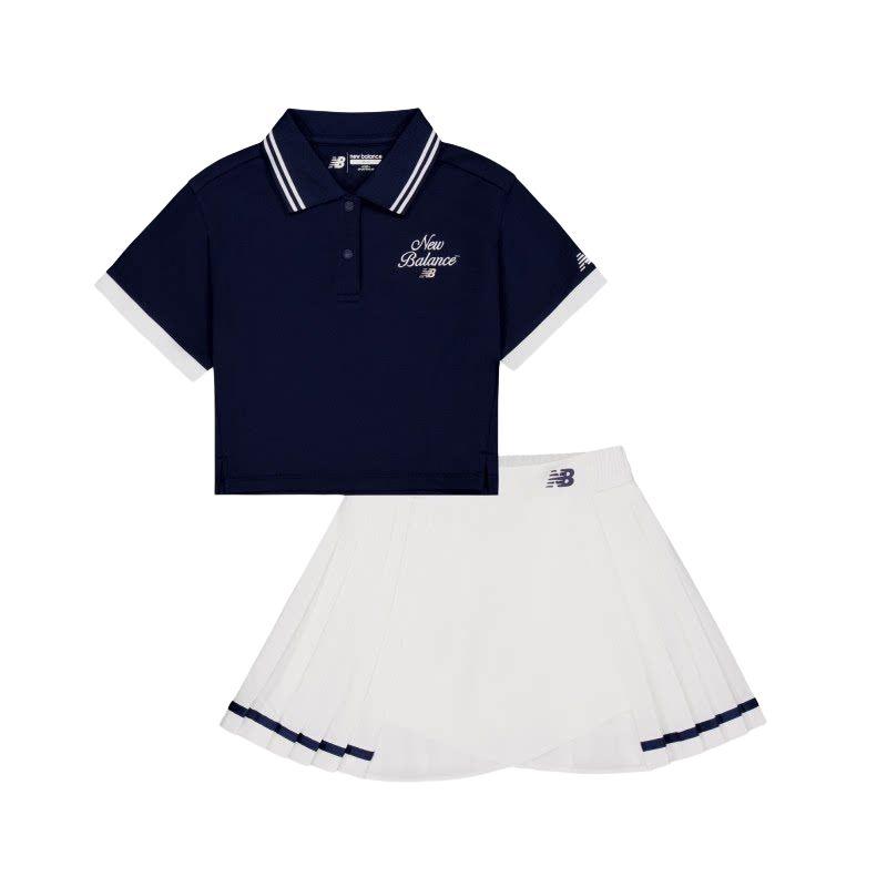 New Balance Kids Two Piece Skirt Sets Polo Collar Thin Short 2SG21252-NV 140