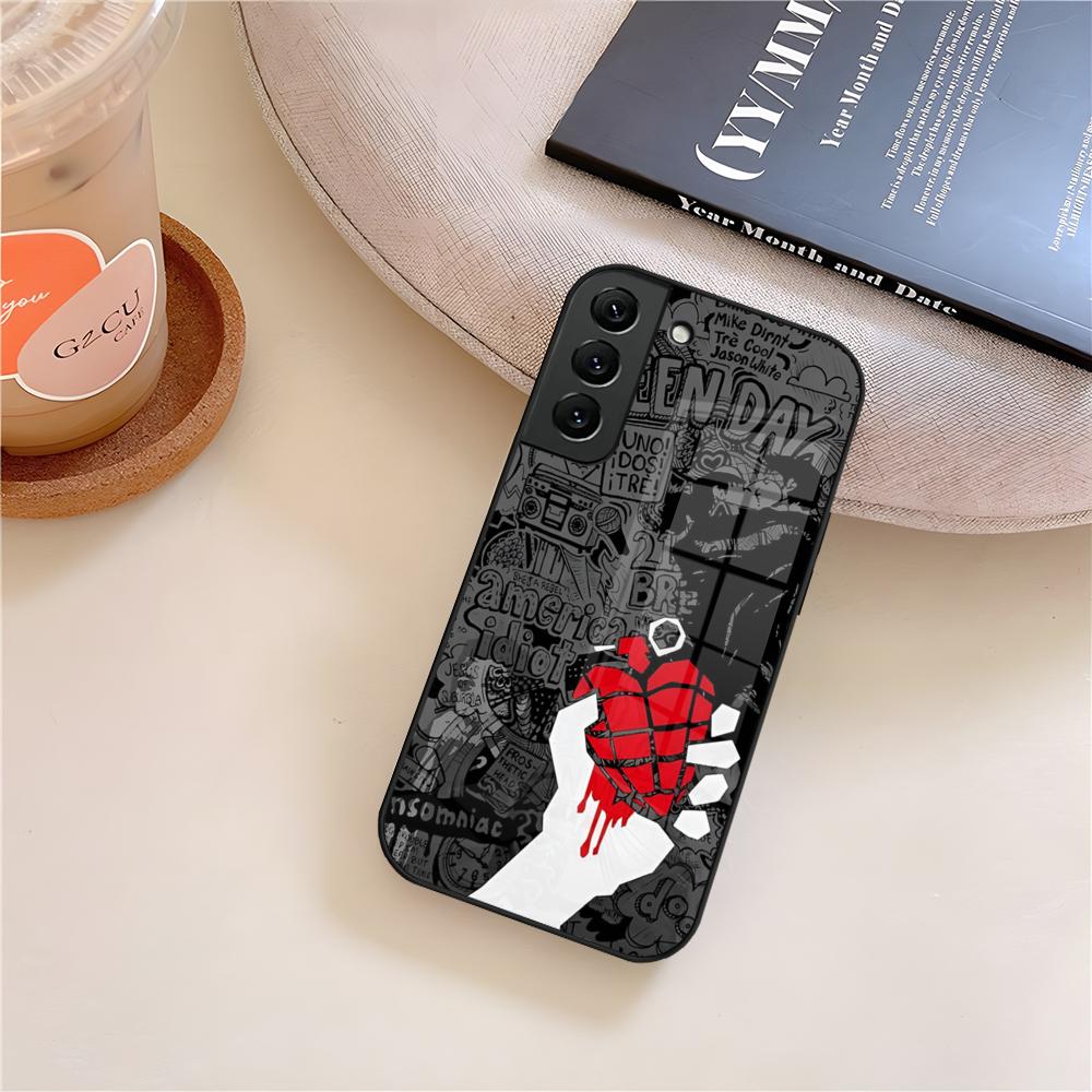 Band Green Day Handyhülle Glas Für Samsung Galaxy S26 S25 S21 S22 S24 S23 S20 Ultra Fe Plus A16 A24 A55 A53 Hülle