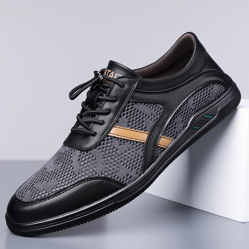 Móda Letní Móda Nové Pánské Vzdušné Síťované Prodyšné Smíšené Ležérní Boty Pánské Bílé Černé Sportovní Vycházkové Tenisky Ploché Boty Mokasíny