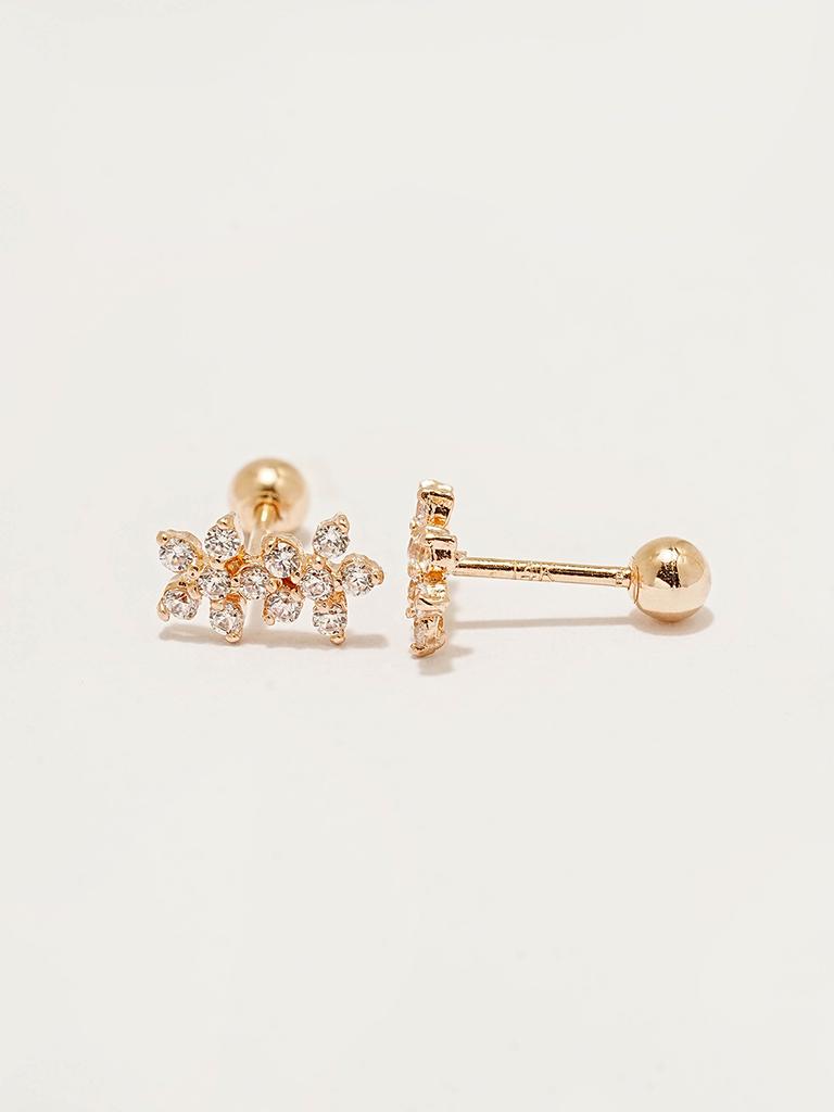 Minimalpiercing 14K Flower Bouquet Piercing Earrings