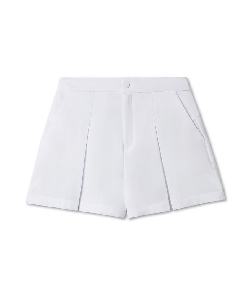 Pollolalpeulolengolpeu Four-Way Stretch Pleated Shorts - White