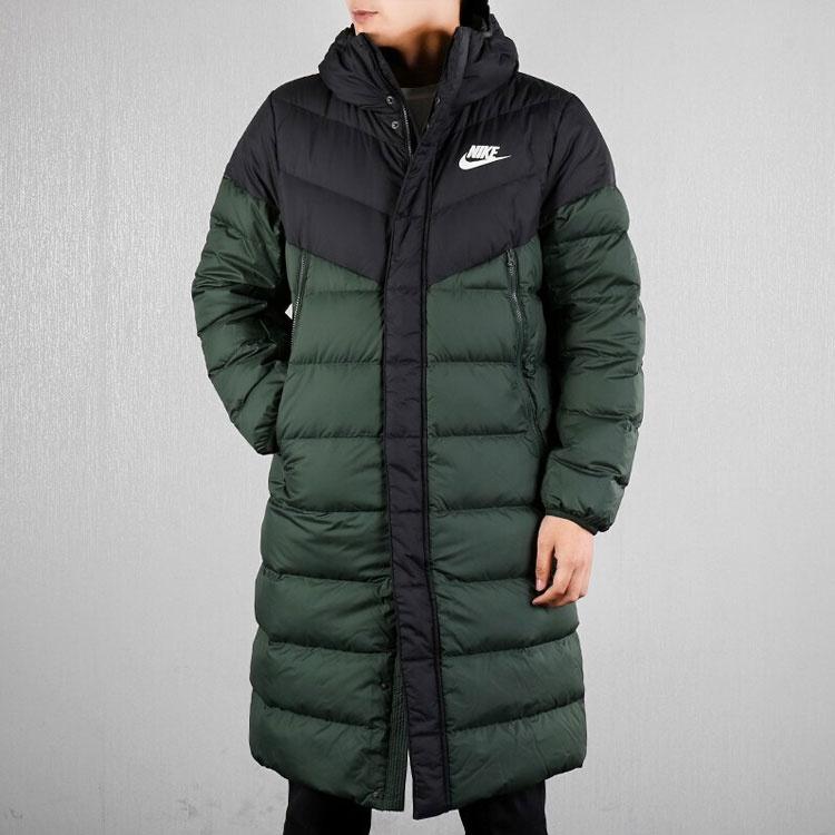 Nike Sportswear Windrunner Down Fill Long Hooded Down Jacket Green Men's AA8854-045
