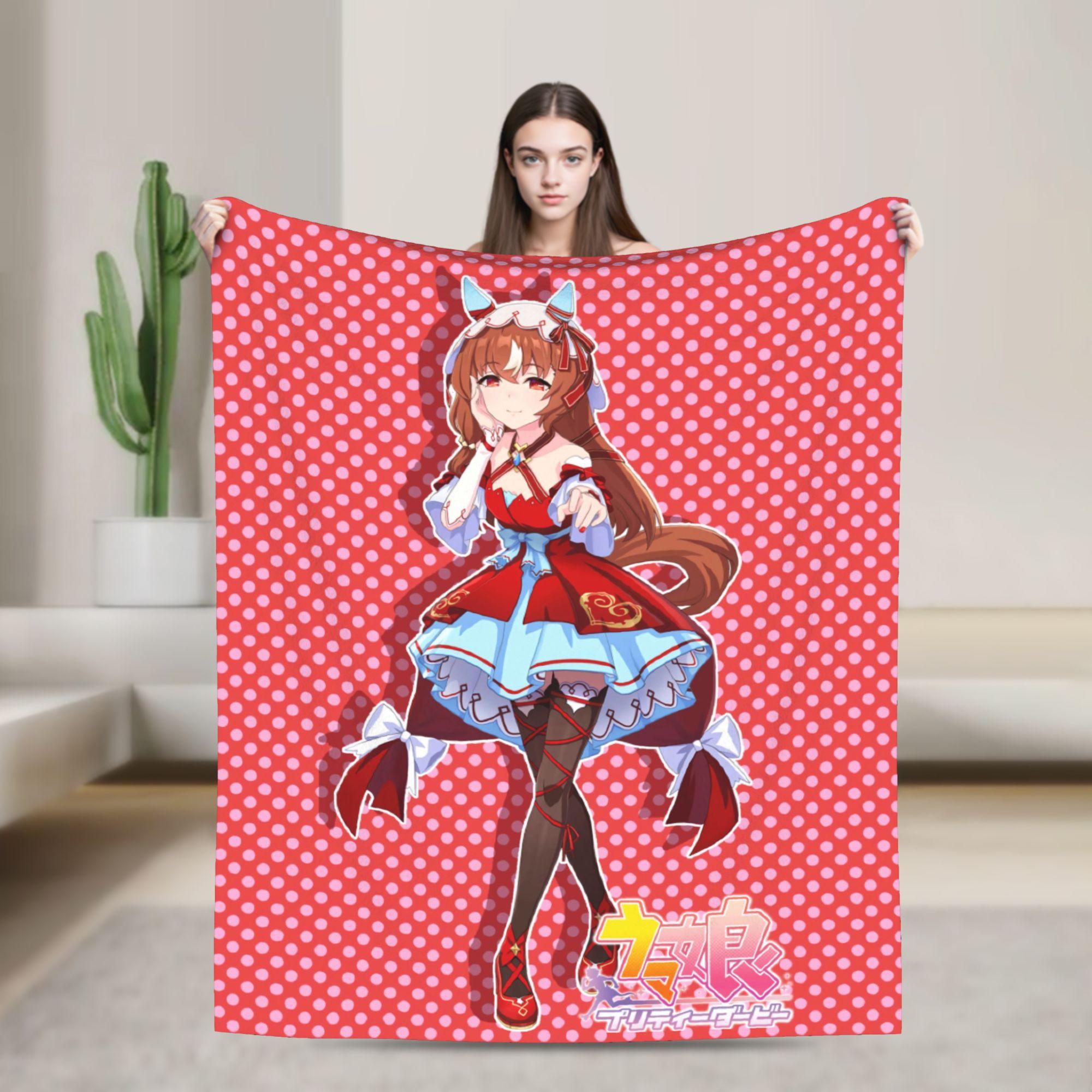 Still In Love UmaMusume Pretty Derby Flannel Blankets Autumn Warm Soft Bedding Throws for Girls Boys Living Room Sofa Bed Cover 75X95CM