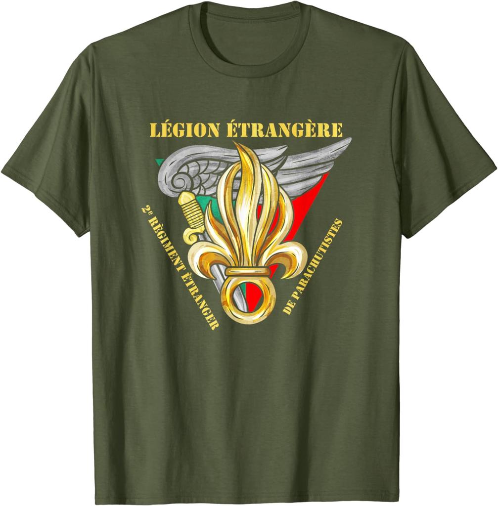 Legione Straniera 2° Reggimento Paracadutisti Stemma T-Shirt Manica Corta Casual 100% Cotone T-Shirt