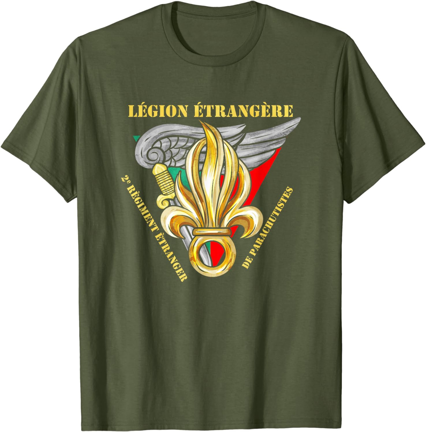 GUOYAN TOP Vreemdelingenlegioen 2e Parachutistenregiment Wapen T-shirt Korte Mouw Casual 100% Katoen T-shirts 2XL