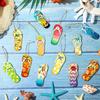 12 Stück Sommerparty Hängende Ornamente Holzschuhe Girlande mit Seilen für Hawaiianische Luau Tropische Party Heimdekoration