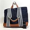 Ralph Lauren Stripe Canvas 2-Way Tote Bag Used Authentic