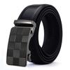 XsFireCow Stylish Black Leather with No 130cm Long Men's Auto-Lock Belt, Auto-Lock Buckle, Holes, (03 Black, Belt)