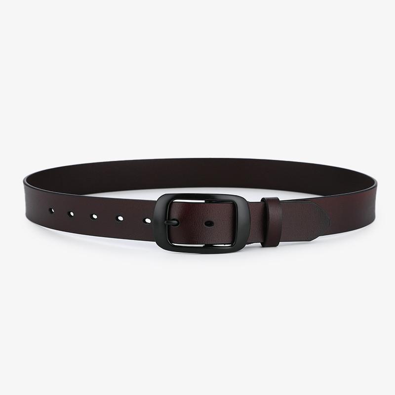 

Mens Vintage Leather Belt With Alloy Buckle For Casual And Business Wear Black Brown,110cm