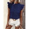 Moda damă ocazional vară primăvară cu buline imprimeu cu mânecă scurtă cu decolteu O bluze și cămăși