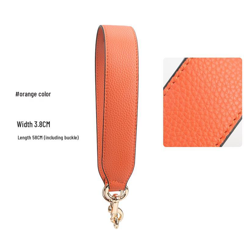 Women's Faux Leather Shoulder Strap Bag Accessory - Imitation Cowhide, Single Wide Short Handheld Strap